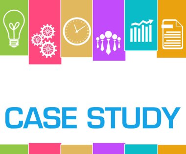 Renkli arkaplan üzerine yazılmış vaka çalışma metni.