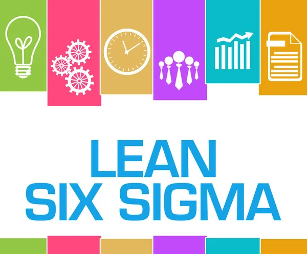 Lean Six Sigma Text Written Colorful Background — Stock Photo, Image