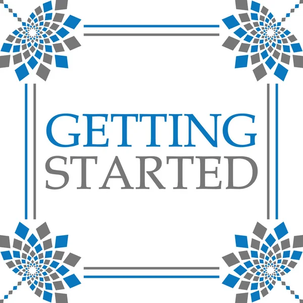 Getting Started Text Written Blue Grey Green Background — Stock Photo, Image