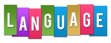 Renkli arkaplan üzerine yazılmış dil metni.