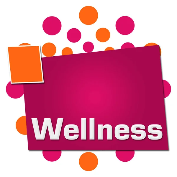 Wellness Text Auf Rosa Orangefarbenem Hintergrund — Stockfoto