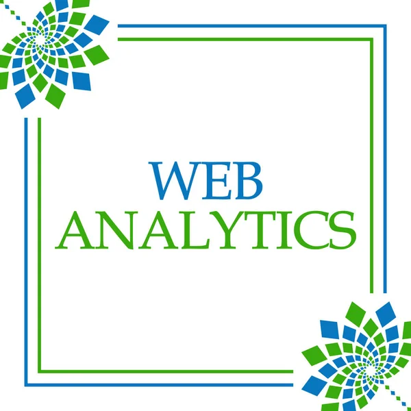 Web Analytics Κείμενο Γραμμένο Μπλε Πράσινο Φόντο — Φωτογραφία Αρχείου