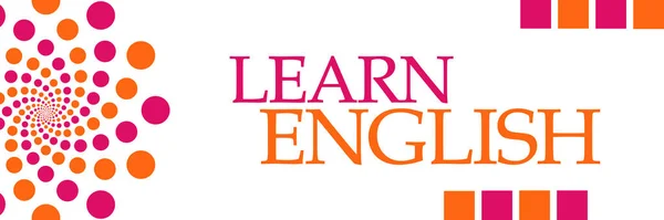 Μάθετε Αγγλικό Κείμενο Γραμμένο Ροζ Πορτοκαλί Φόντο — Φωτογραφία Αρχείου