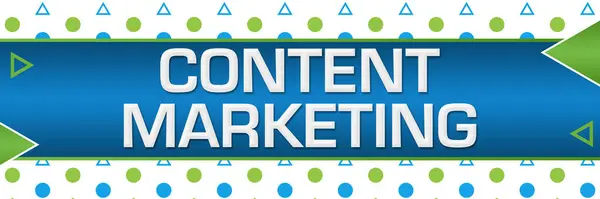 Content Marketing Tekst Geschreven Blauw Groene Achtergrond — Stockfoto