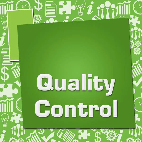 Quality Control Text Written Green Background — Stock Photo, Image