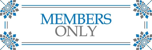 Members Only Text Written Blue Grey Background — 图库照片