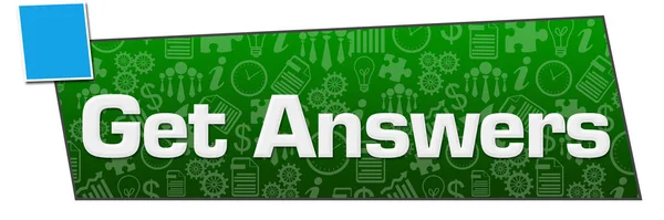 Get Answers Text Written Green Blue Background — Stock Photo, Image