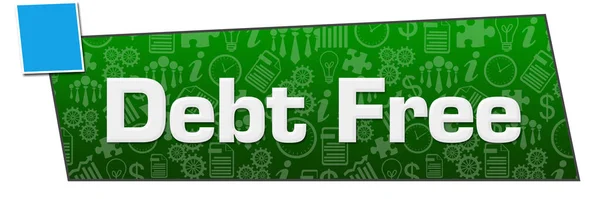 Debt Free Text Written Green Blue Background — Stock Fotó