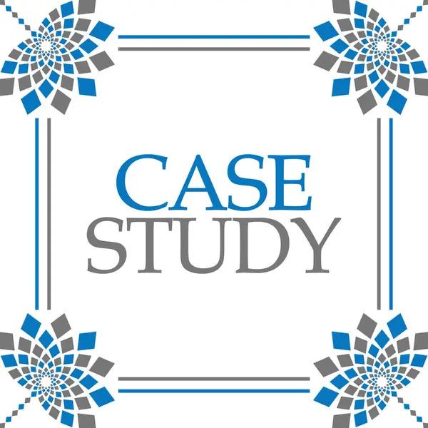 Case Study Text Written Blue Grey Background — 스톡 사진