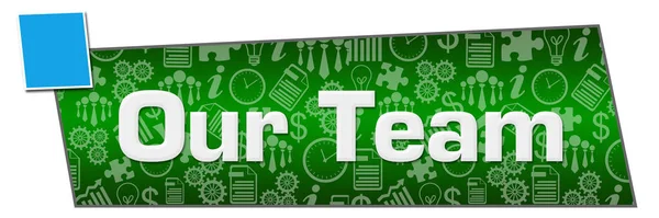 Our Team Text Written Green Blue Background — Stok fotoğraf