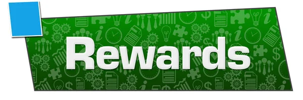 Rewards Text Written Green Blue Background — Stock Photo, Image
