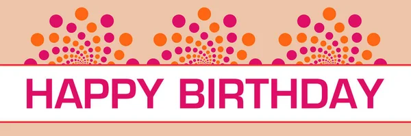 Happy Birthday Text Written Pink Orange Background — Stock Photo, Image