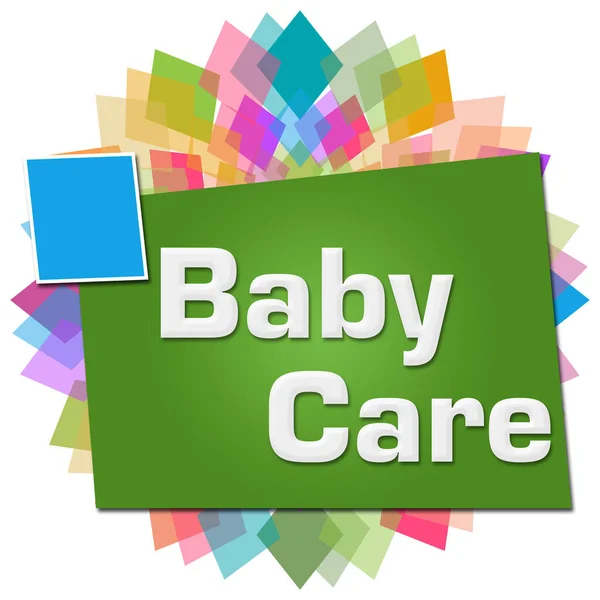 Baby Care Texto Escrito Sobre Fundo Colorido Verde — Fotografia de Stock