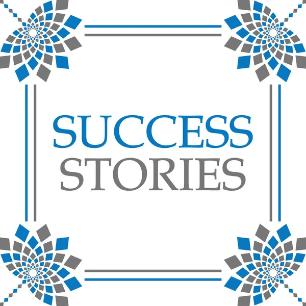 Success Stories Text Written Blue Grey Background — Stock Photo, Image