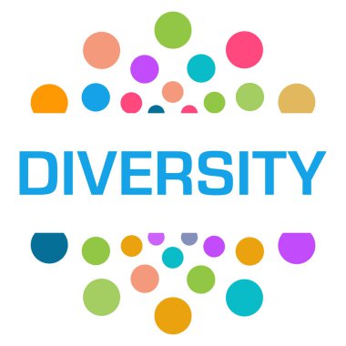 Renkli arkaplan üzerine yazılmış çeşitlilik metni.