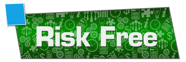 Risk Free Text Written Blue Green Background — Stock Photo, Image