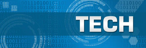 Tech Text Written Blue Background — Stock Photo, Image