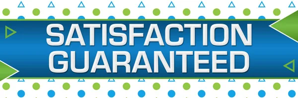 Satisfaction Guaranteed Text Written Blue Green Background — Stock Photo, Image