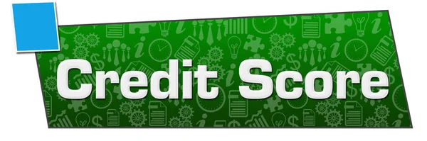 Credit Score Text Über Grün Blauen Hintergrund Geschrieben — Stockfoto