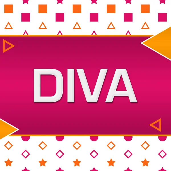 Diva Szöveget Írt Rózsaszín Narancs Háttér — Stock Fotó