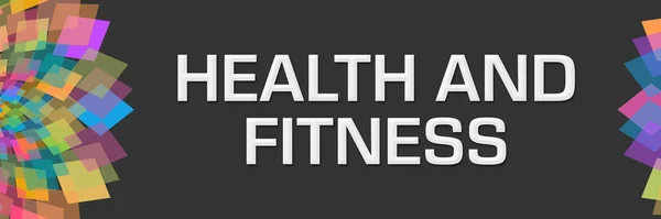 Gesundheits Und Fitness Text Auf Dunkelschwarzem Hintergrund — Stockfoto