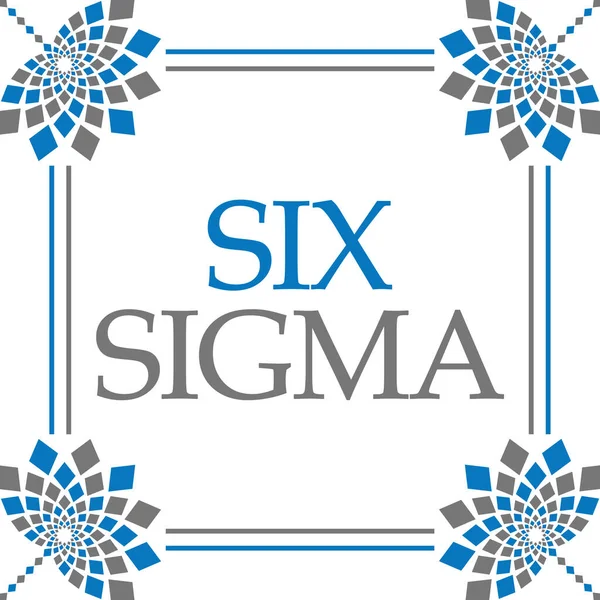 Sześć Sigma Tekst Napisany Niebieskim Szarym Tle — Zdjęcie stockowe