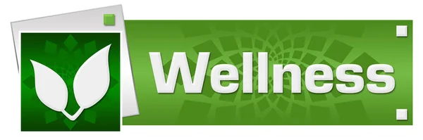 Wellness Szöveg Írt Zöld Háttér — Stock Fotó