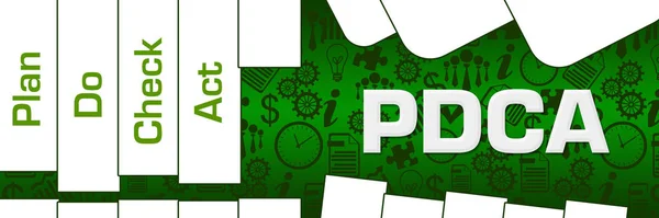Pdca Konzeptbild Mit Text Auf Grünem Hintergrund — Stockfoto