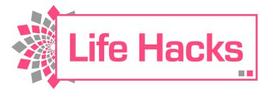 Hayat pembe gri arkaplan üzerine yazılmış metni hack 'ler.