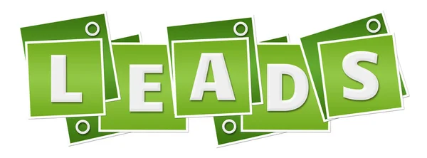 Leads Text Written Green Background — Stock Photo, Image