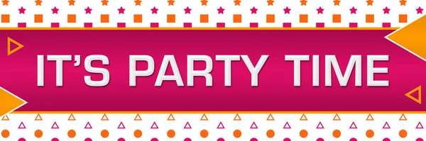 Its Party Time Text Pink Orange Background — Stock Photo, Image