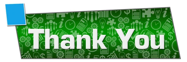 Thank You Text Written Green Blue Background — Stock Photo, Image