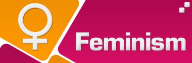 Pembe turuncu arkaplan üzerine yazılmış feminizm metni.
