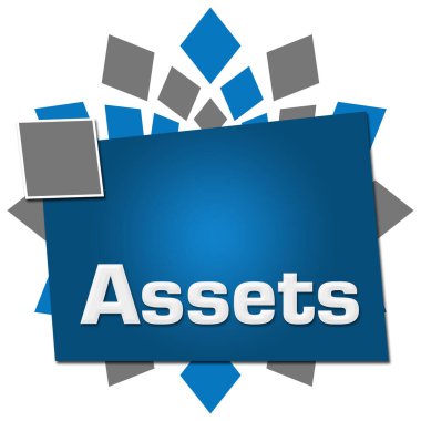 Mavi gri arkaplan üzerine yazılmış varlıklar.