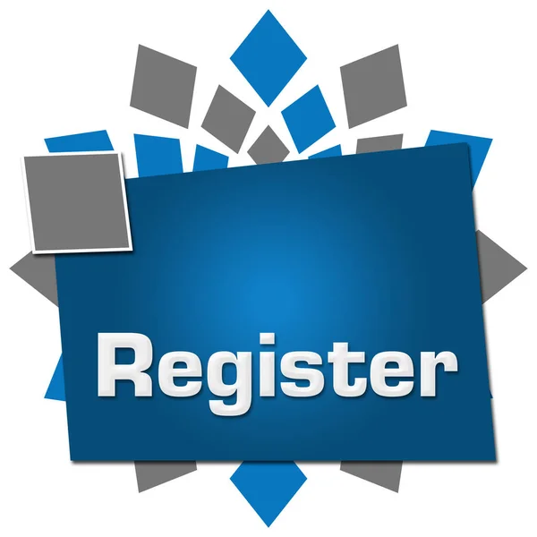 Register Text Written Blue Grey Background — 图库照片