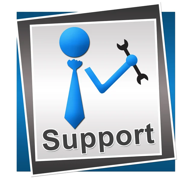 Support Square Blue Grey — Stock Photo, Image