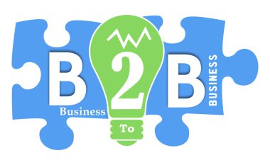 B2B renkli şekiller içinde