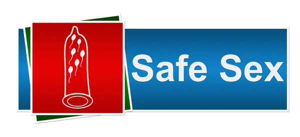 Safe Sex rot blau grün Banner — Stockfoto