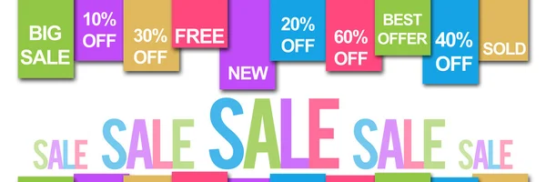 Sale Banner Colorful Text — Stock Photo, Image