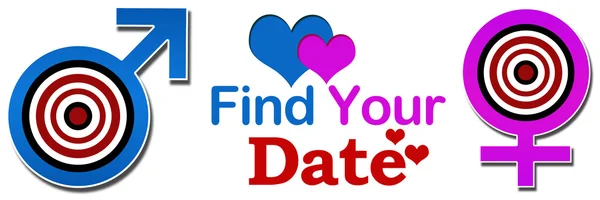 Find Your Date Target Banner — Stock Photo, Image