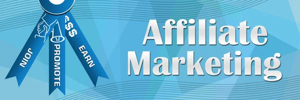 Affiliate Marketing quadrati blu sfondo — Foto Stock