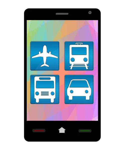 Smartphone cestování ikony — Stock fotografie