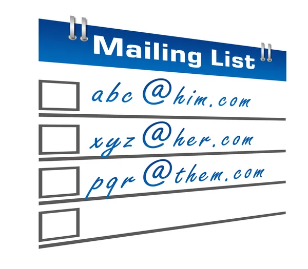 Diario della mailing list — Foto Stock