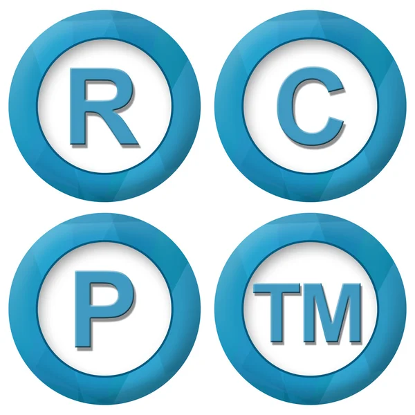 Iconos de cuadrados azules RCPTM — Foto de Stock