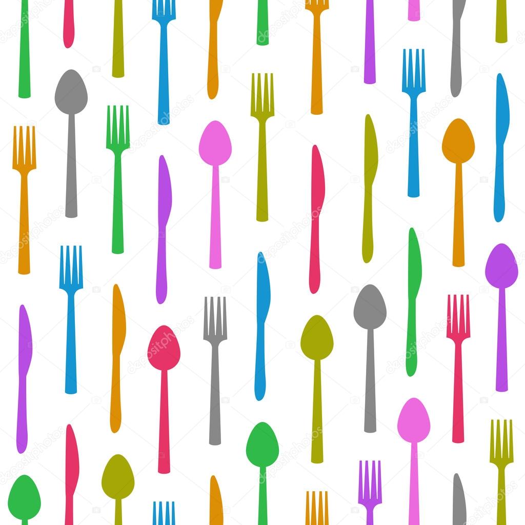 Fork Knife Spoon Colorful Texture