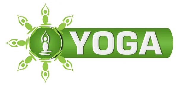 Yoga Text Circular Yoga Poses Green — Stock Photo, Image