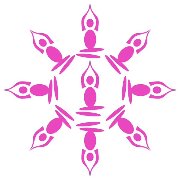 Yoga Poses Circular Pink — Stock Photo, Image