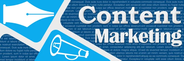 Banner quadrato arrotondato blu di marketing di contenuti — Foto Stock