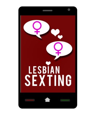 Lesbian Sexting Smartphone clipart