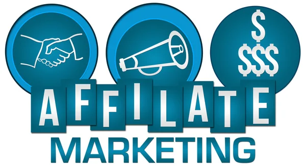 Affiliate Marketing drie cirkels strepen — Stockfoto